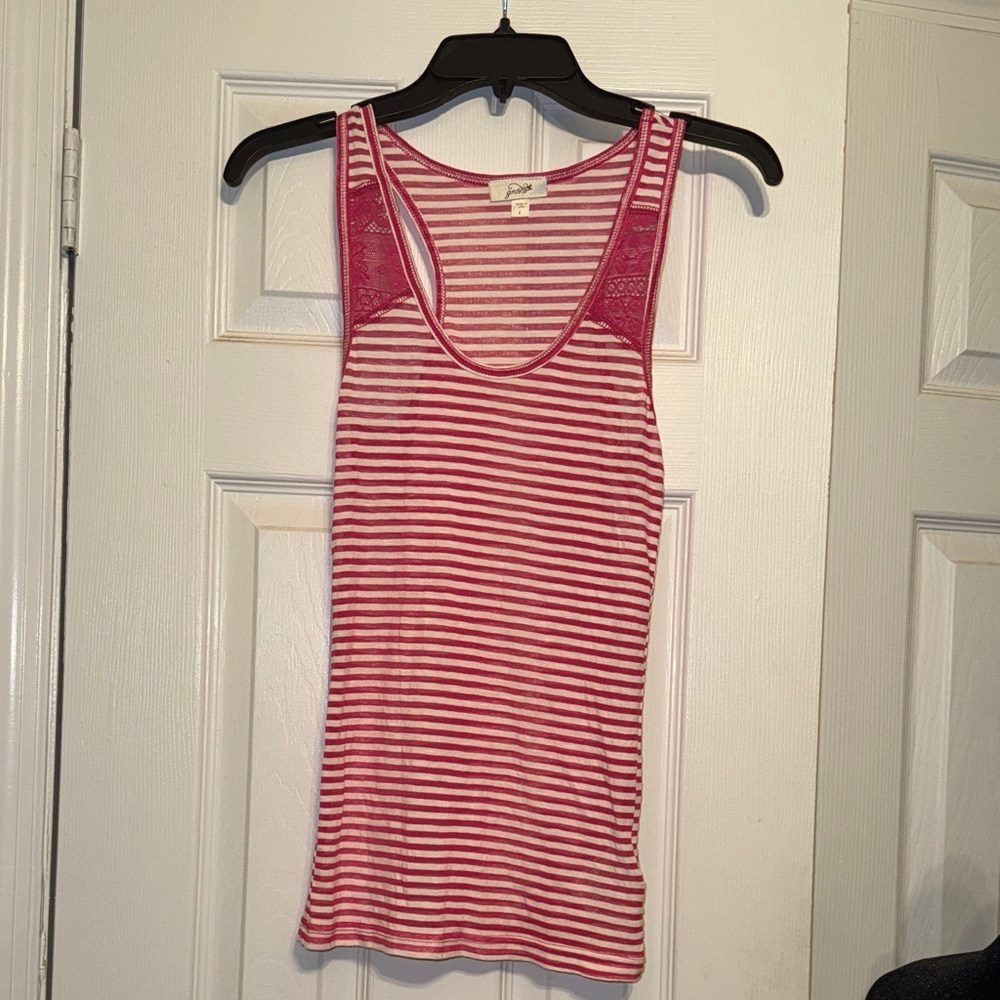 Grane Red and White Striped Tank Top